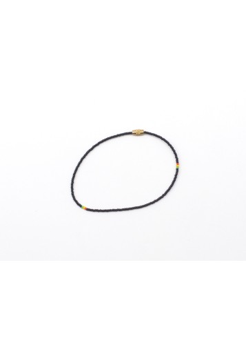 Bracelet de cheville en perles noires