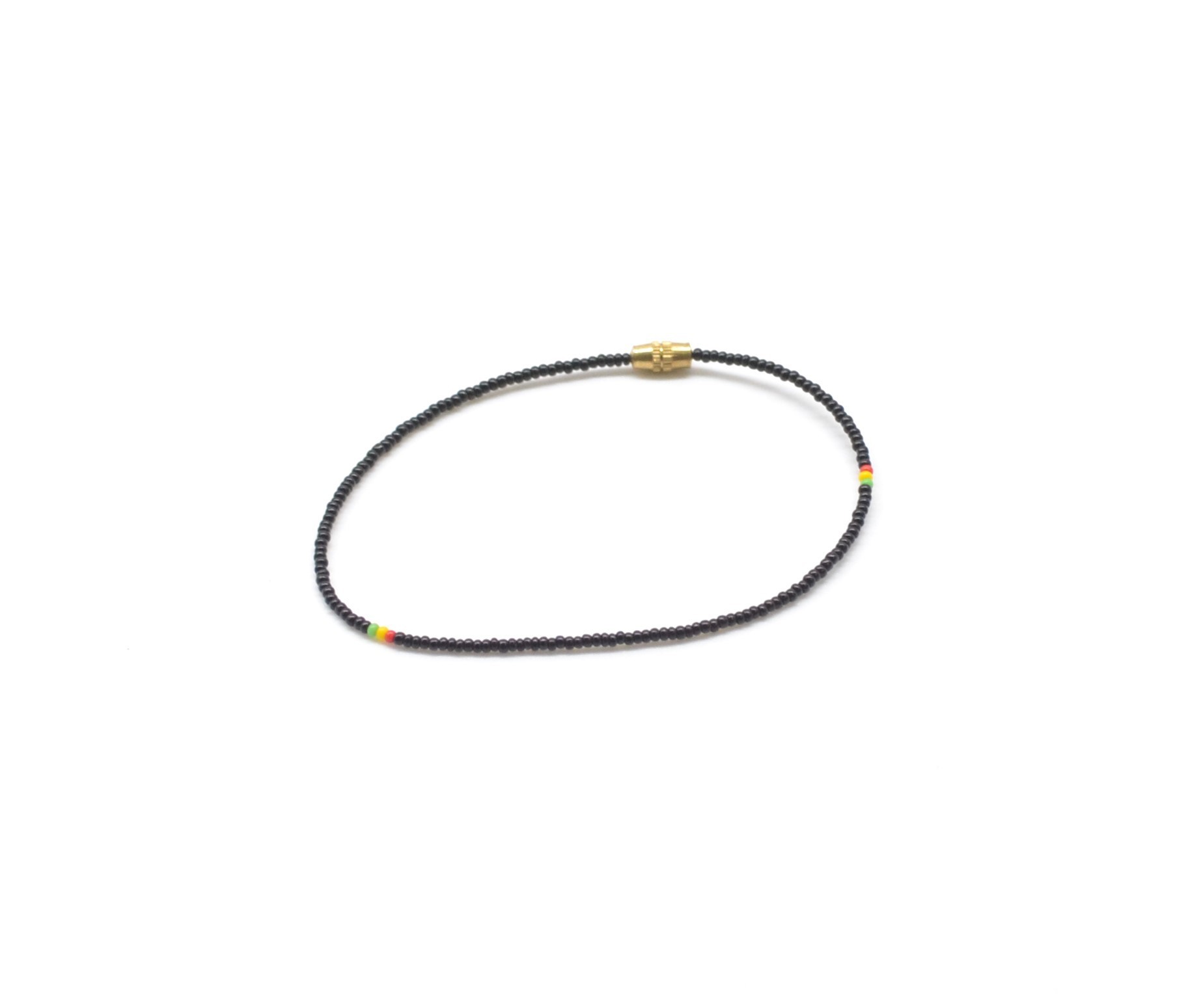 Bracelet de cheville en perles noires