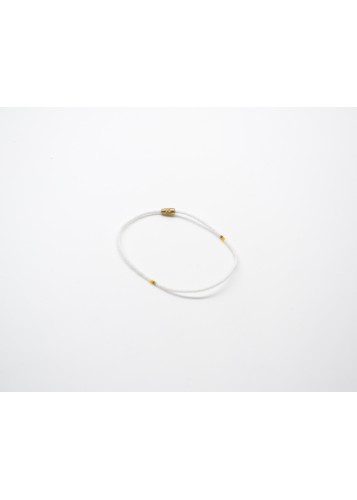 Bracelet de cheville en perles blanches