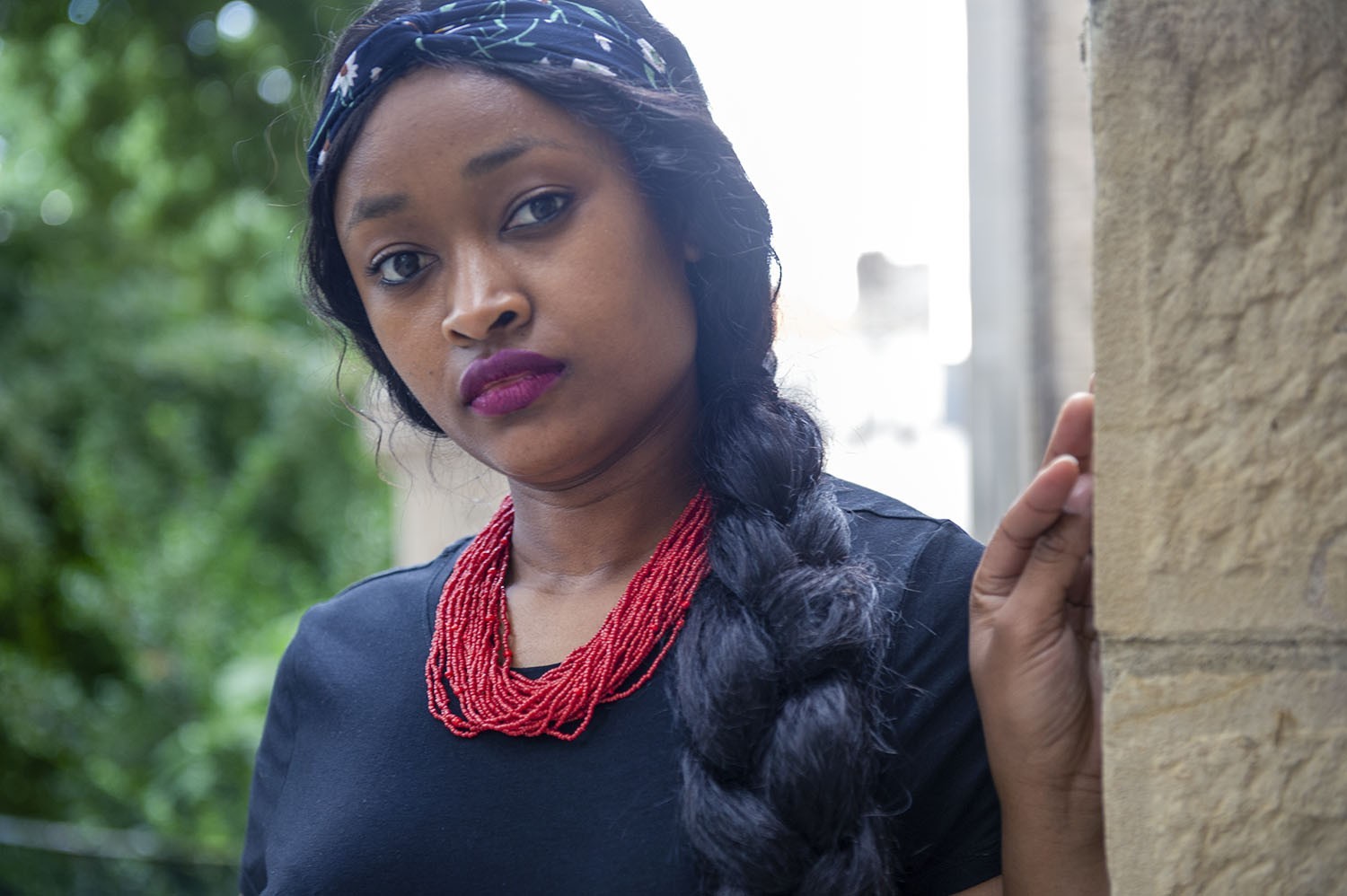 Collier ethnique de perles rouges