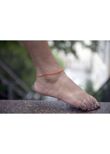 Bracelet de perles oranges pour chevilles