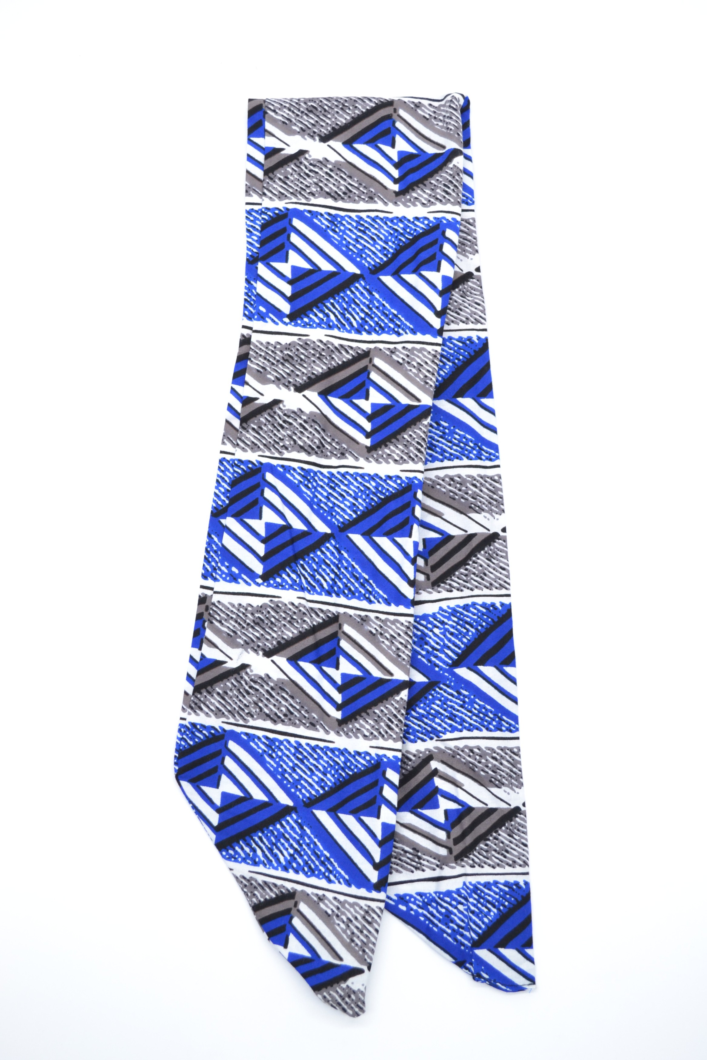 Bandeau en Wax bleu et blanc