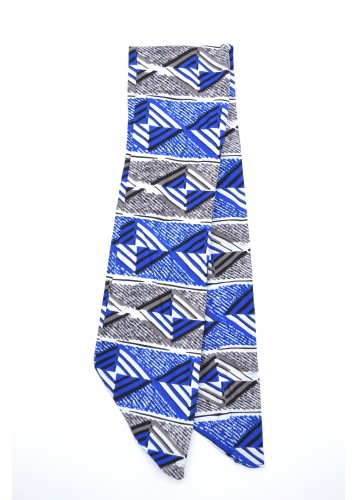 Bandeau en Wax bleu et blanc