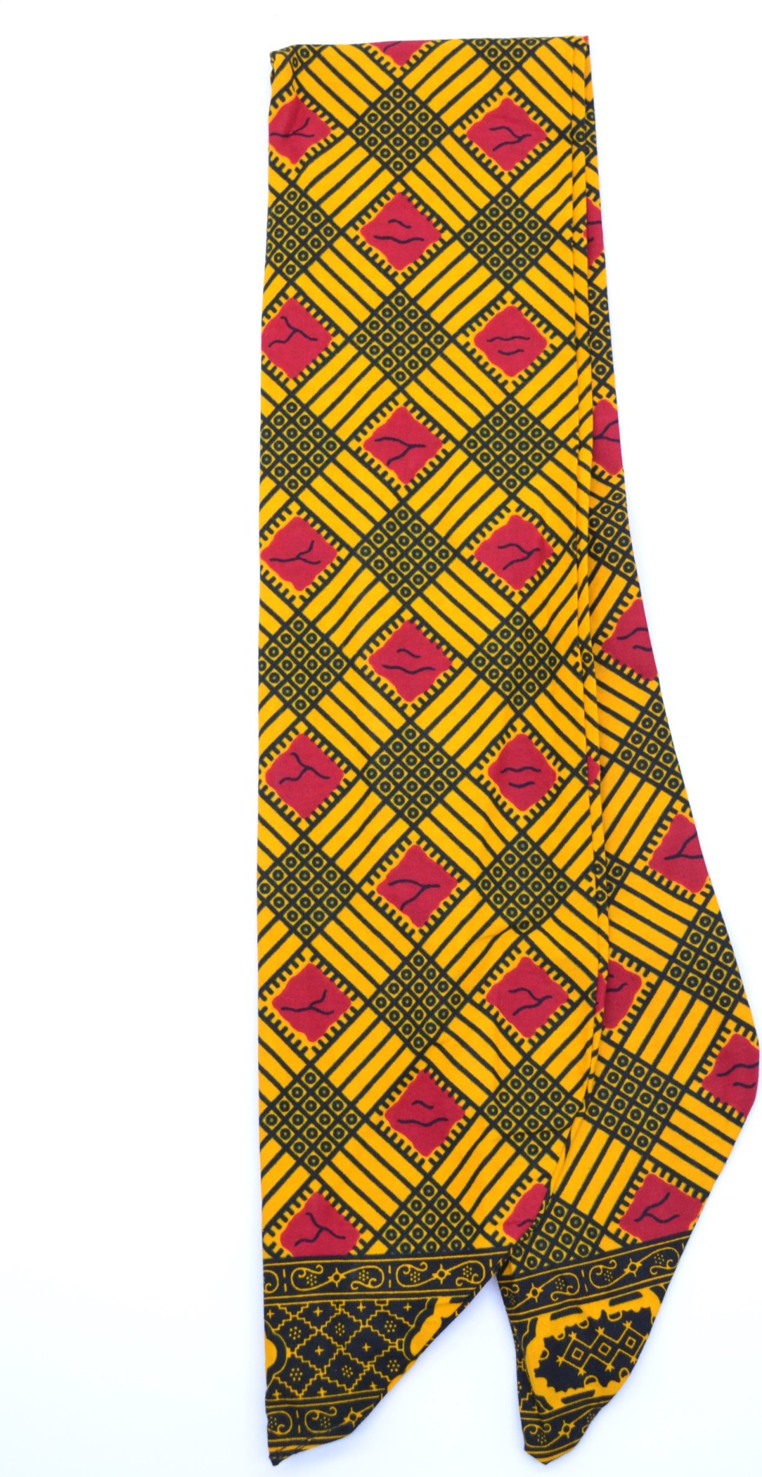 Bandeau en Wax vert et jaune