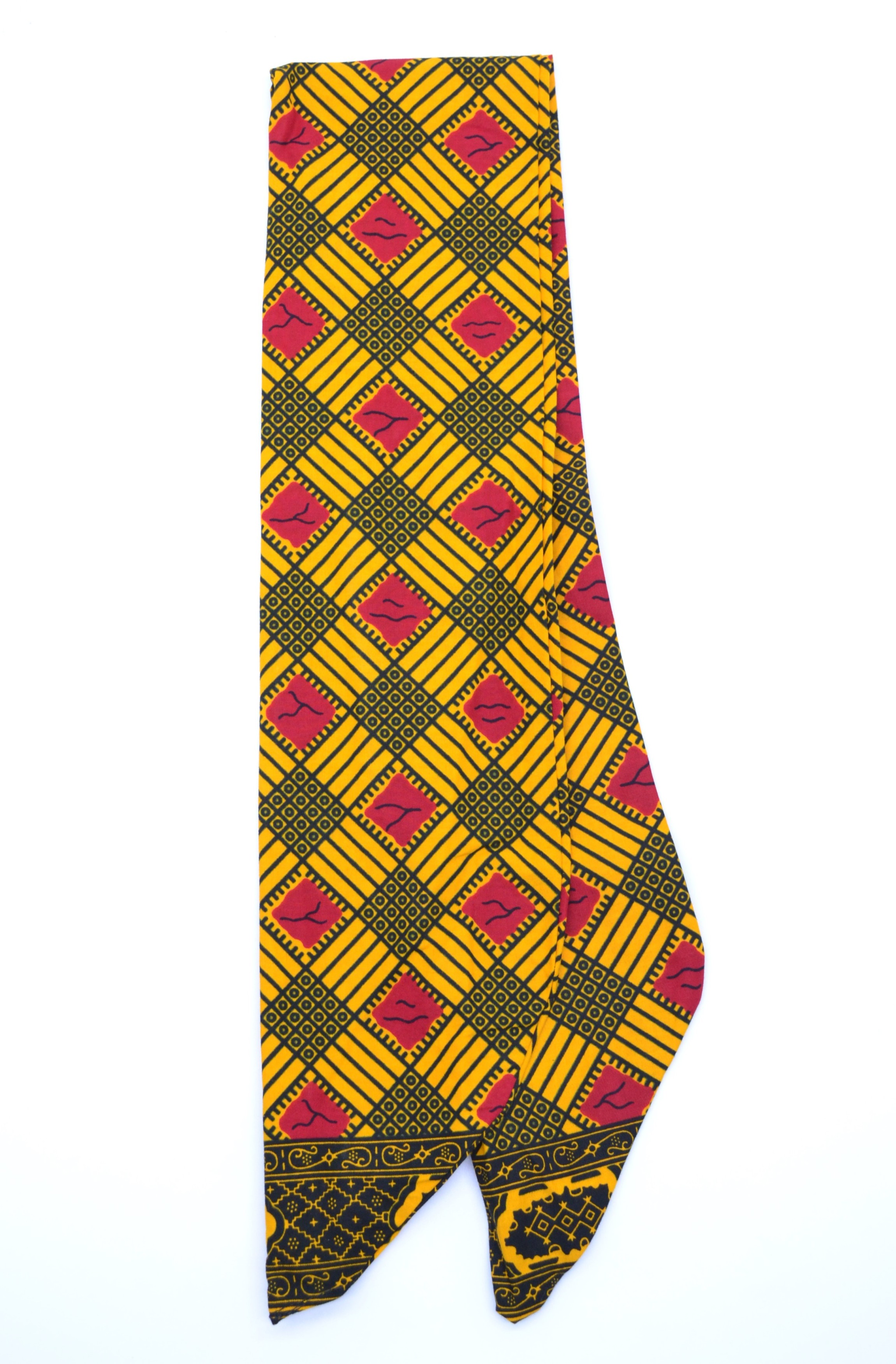 Bandeau en Wax vert et jaune