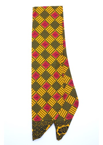 Bandeau en Wax vert et jaune