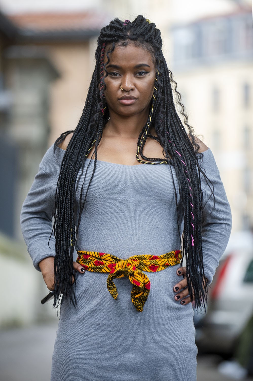 Bandeau en Wax vert et jaune
