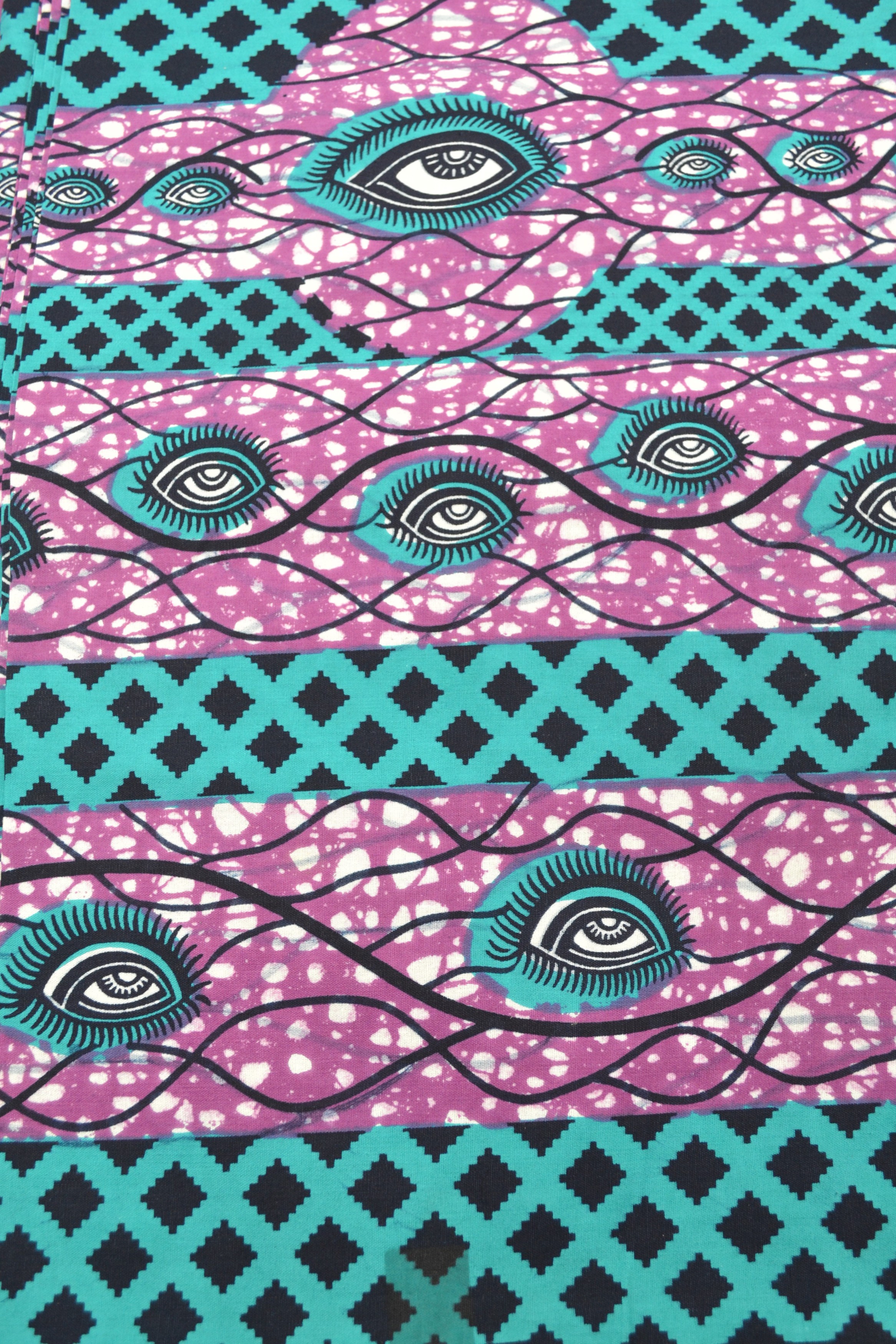 Tissu Wax avec motifs l'oeil - PREMIUM