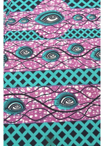 Tissu Wax avec motifs l'oeil - PREMIUM