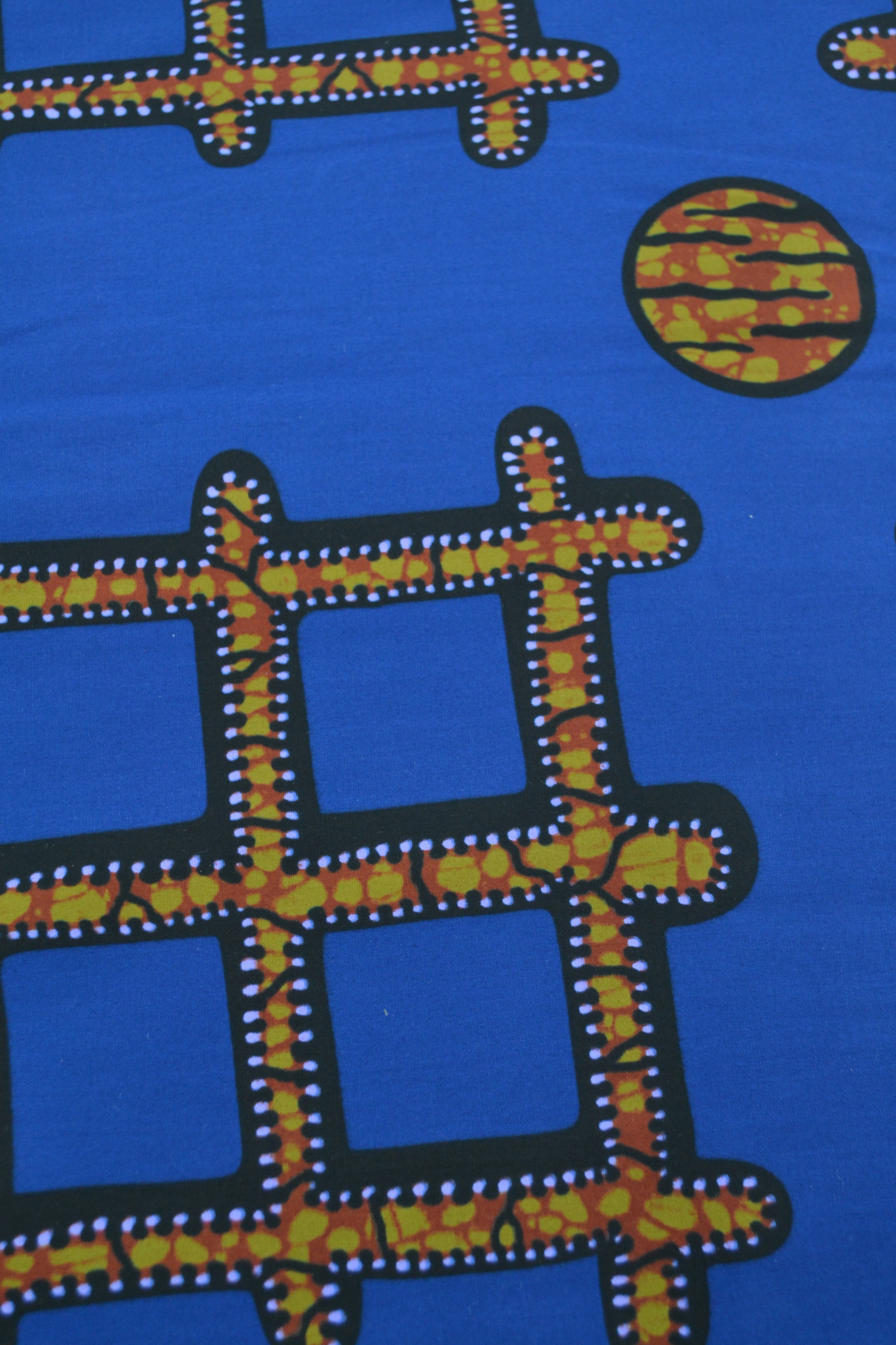 Tissu Wax bleu vendu au Mètre - PREMIUM