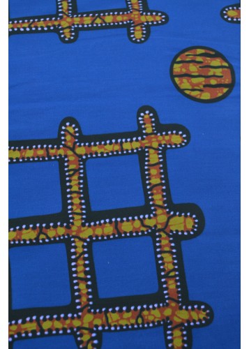 Tissu Wax bleu vendu au Mètre - PREMIUM