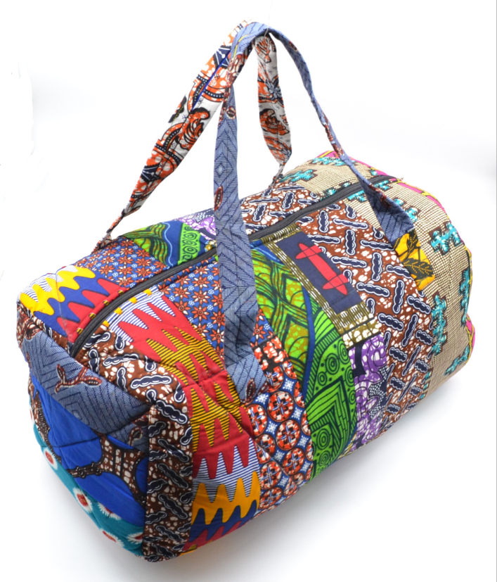 Sac de Voyage en tissu Wax patchwork - GRAND Sac de Voyage en tissu Wax patchwork - GRAND