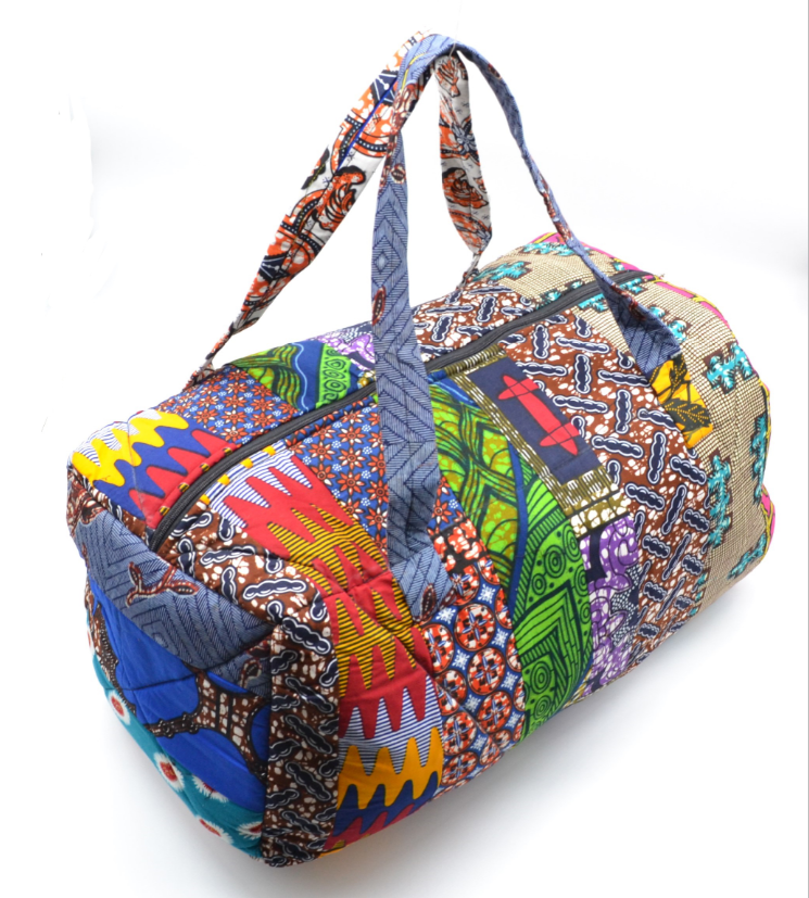 Sac de Voyage en tissu Wax patchwork - GRAND
