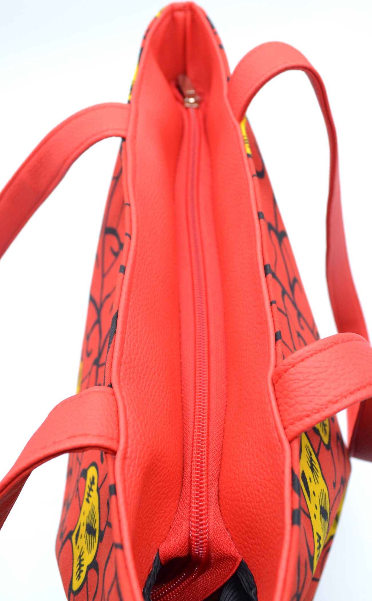 Sac à main chic en Wax avec anses en simili cuir