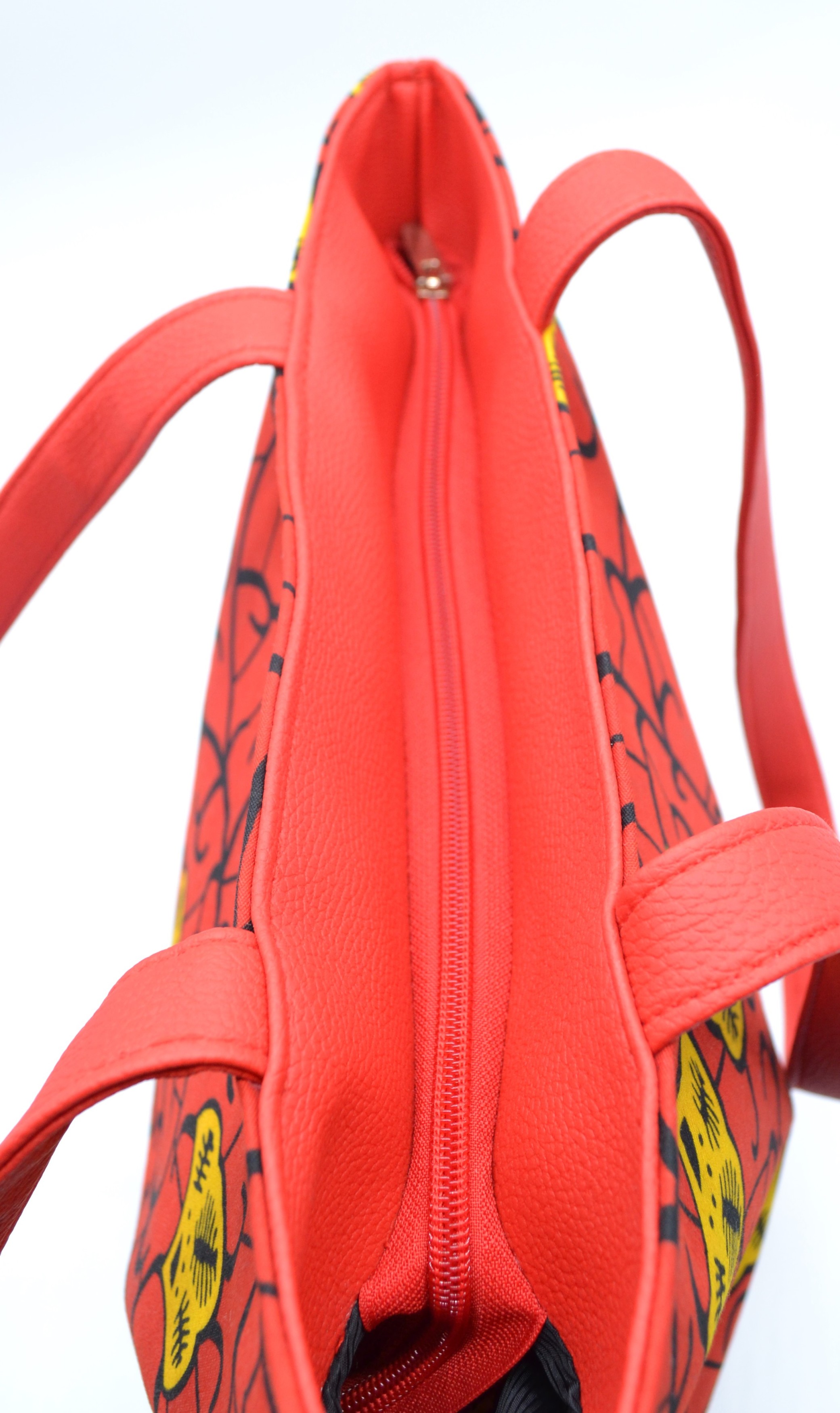 Sac à main chic en Wax avec anses en simili cuir