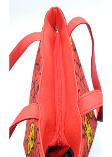 Sac à main chic en Wax avec anses en simili cuir