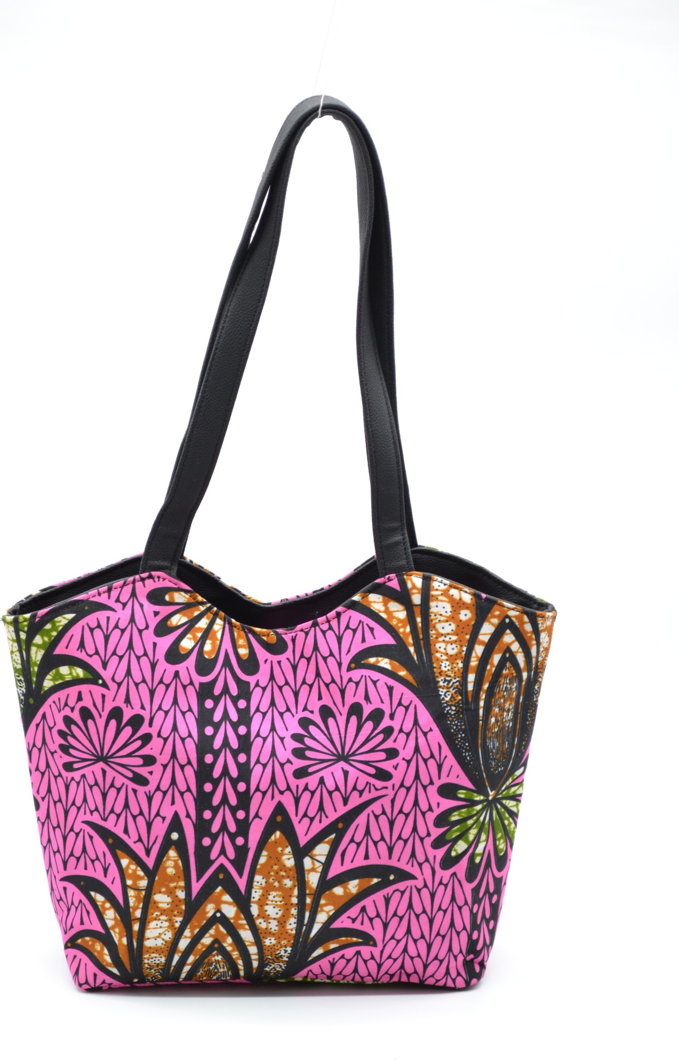 Sac à main artisanal en tissu Wax rose