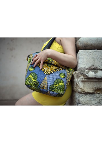 Sac à main multicolore en tissu Wax