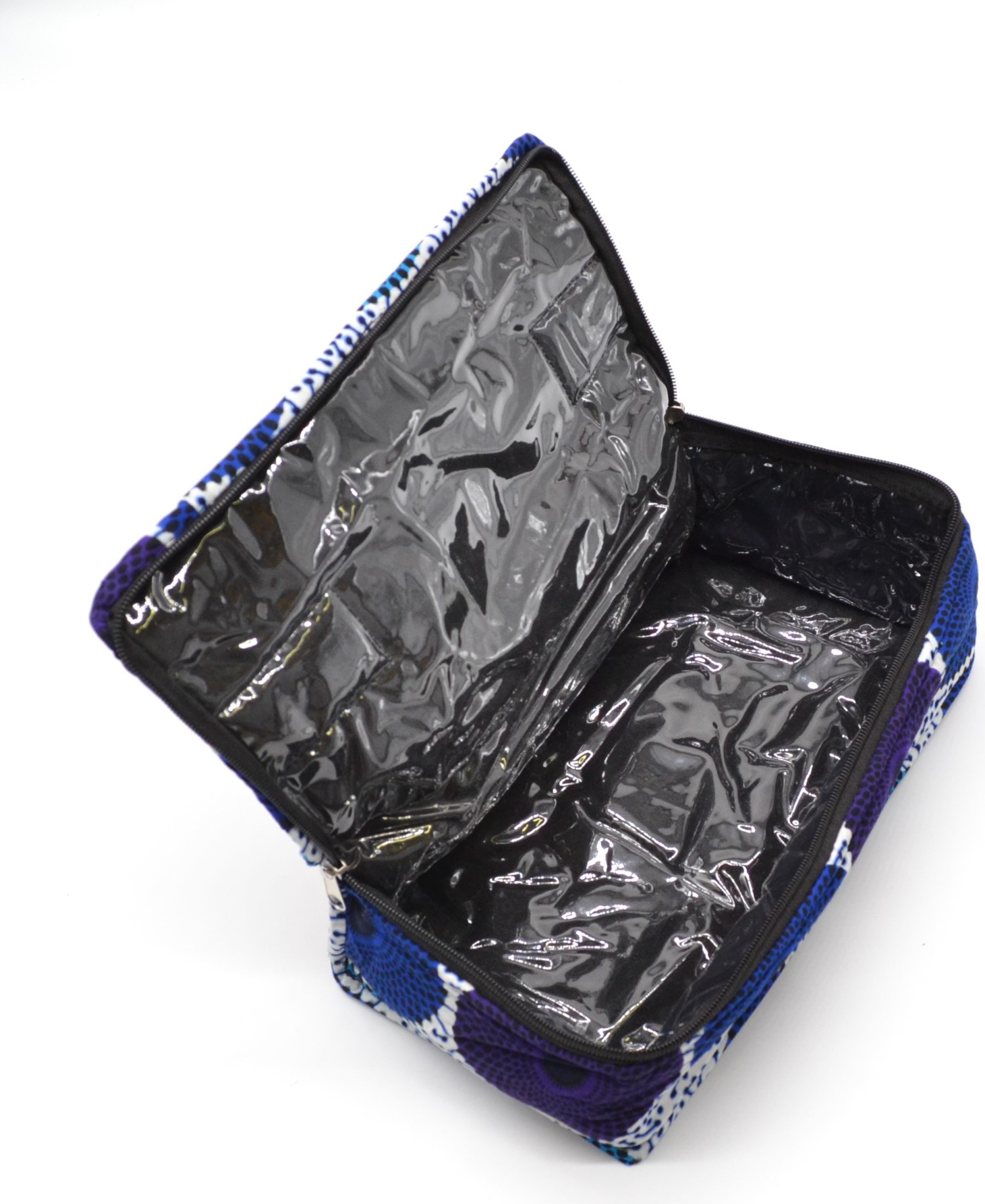 Trousse de toilette grande contenance en tissu wax