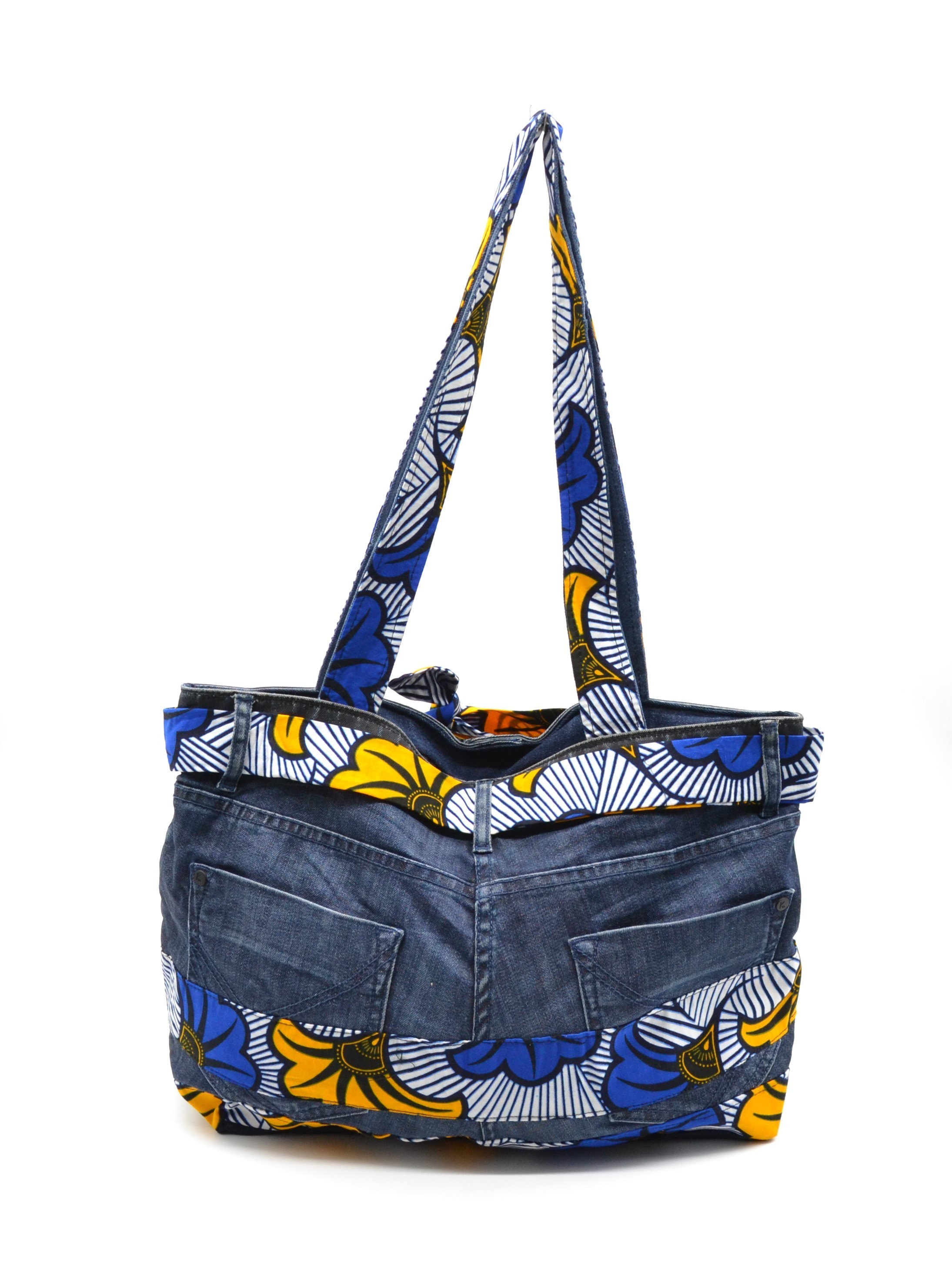 Sac à main africain en Jeans et wax