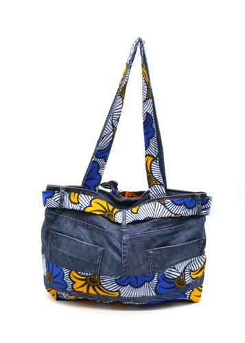 Sac à main africain en Jeans et wax