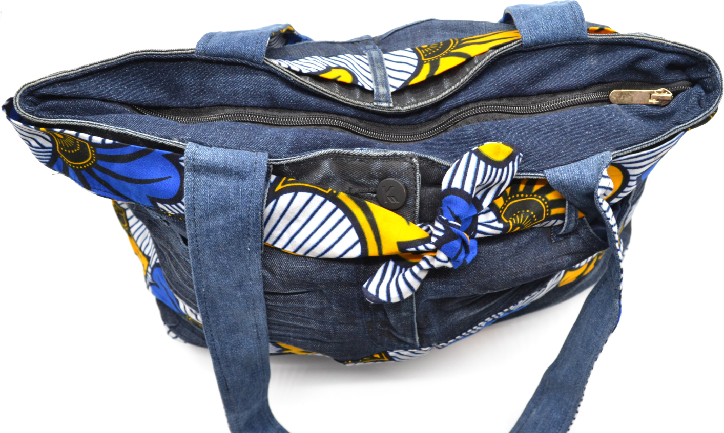 Sac à main africain en Jeans et wax