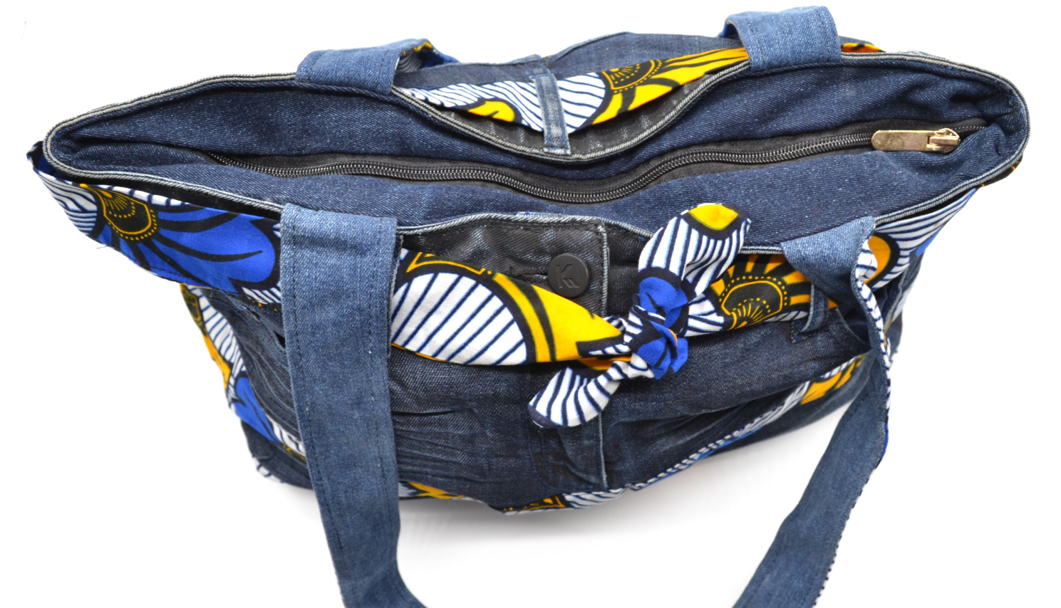 Sac à main africain en Jeans et wax