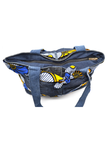 Sac à main africain en Jeans et wax