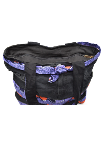 Sac à main en jean customisé et wax