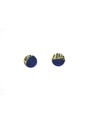 Boucles d'oreille bleues en wax