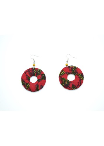Boucles d'oreilles multicolores en wax