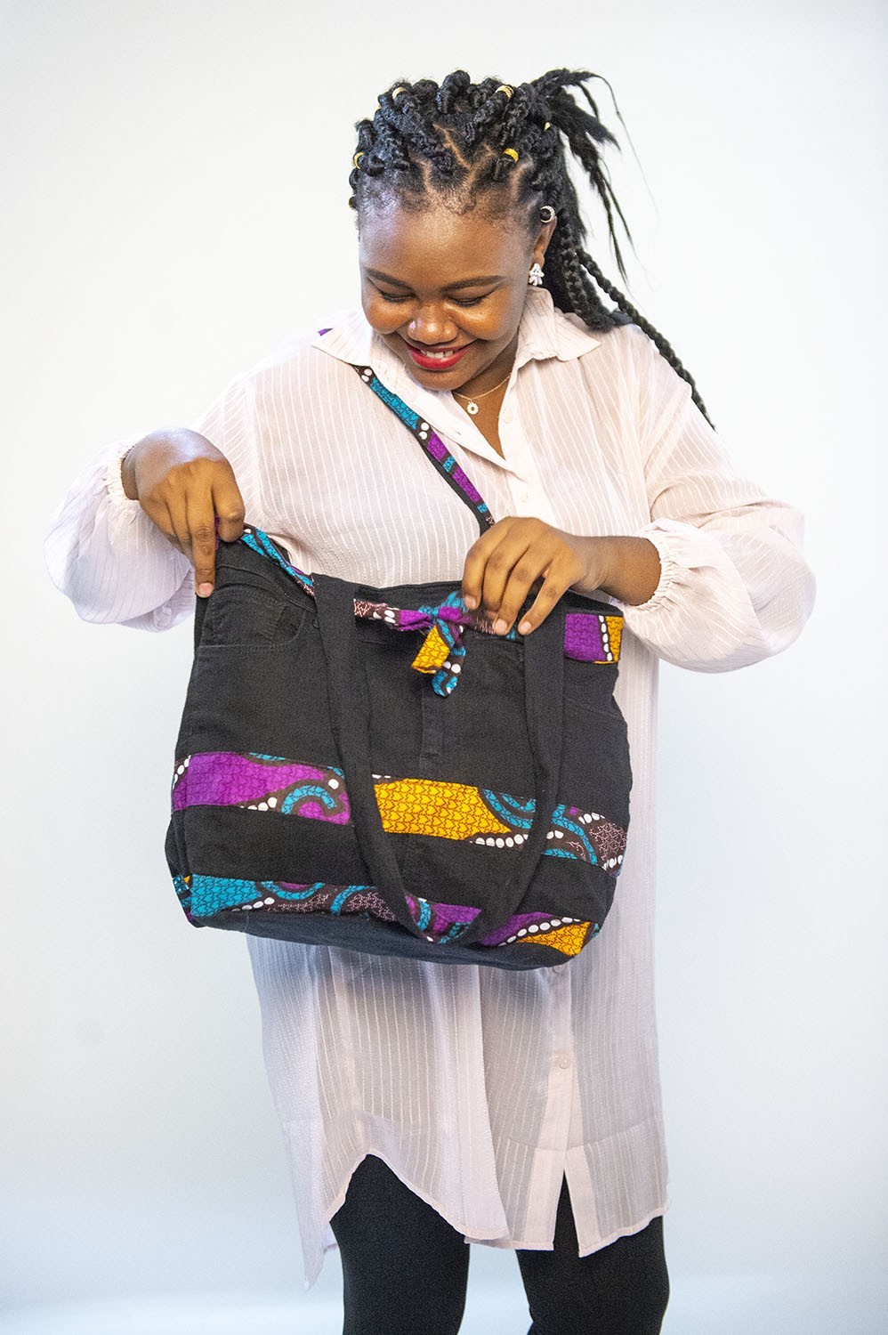 Sac à main en jean customisé