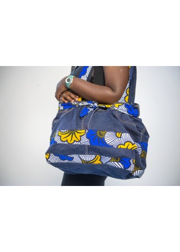 Sac à main africain en Jeans et wax