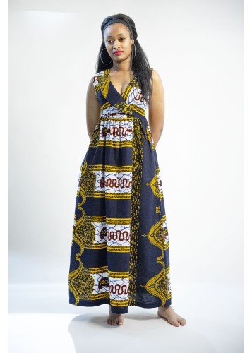 Robe longue en tissu Wax