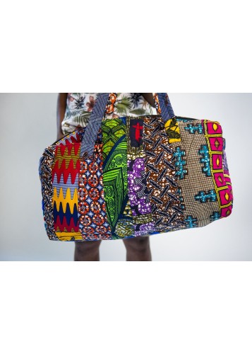 Sac de Voyage en tissu Wax patchwork - GRAND